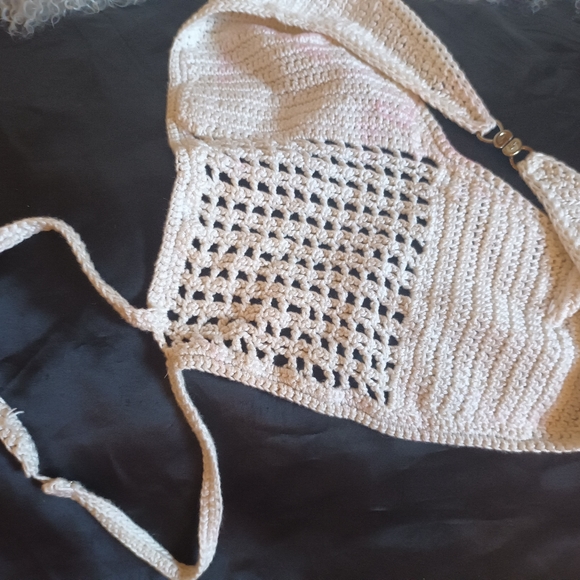 GUCCI Crochet Vintage Halter Top Sz Small - Picture 2 of 16